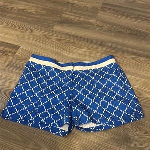 Blue and White Women's Golf Shorts